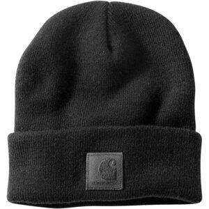 Carhartt Men's Black Adjustable Straight Acrylic Tonal Patch Beanie Cap